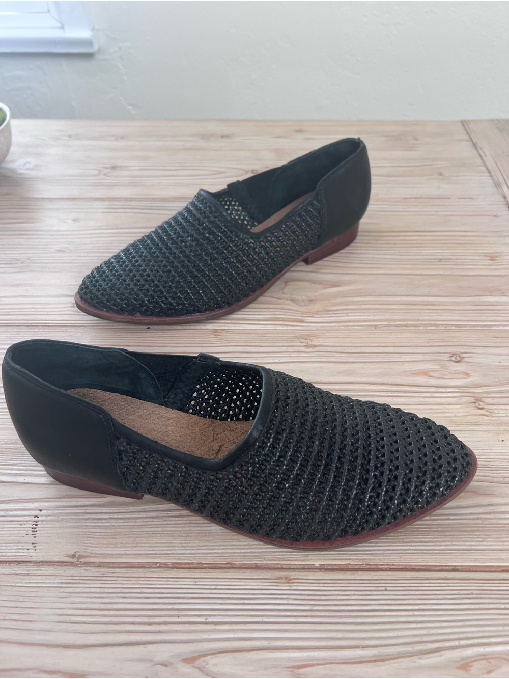 Kelsi Dagger Brooklyn Skyline Waffle Mesh flats in black.